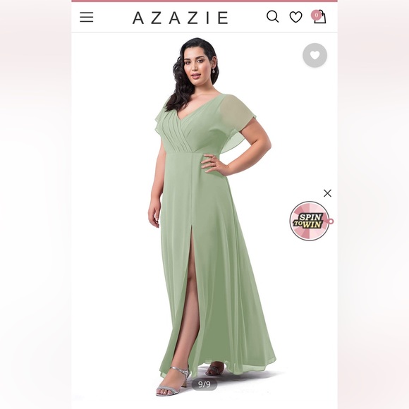 Azazie Rylee Dusty Sage Bridesmaid Dress - Picture 4 of 4